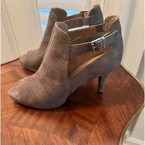 Open Toed Suede Heels